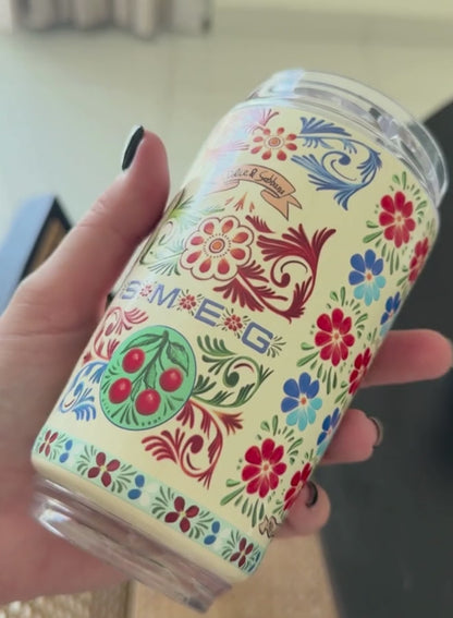 Coffee Mug, 240ml Insulated Stainless Steel with Cream Print