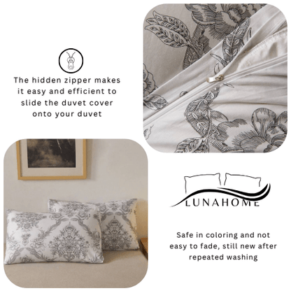 Queen size 6 - piece 3D duvet cover set vintage print. - BusDeals