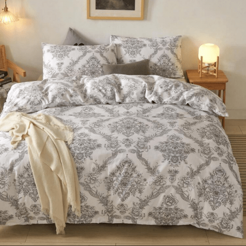 Queen size 6 - piece 3D duvet cover set vintage print. - BusDeals
