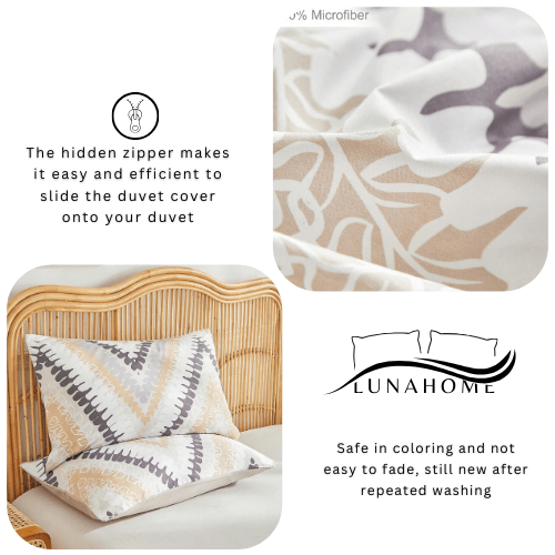 Queen size 6 piece bedding set, brown zig zag pattern, very soft quality.