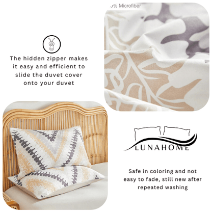 Queen size 6 piece bedding set, brown zig zag pattern, very soft quality.