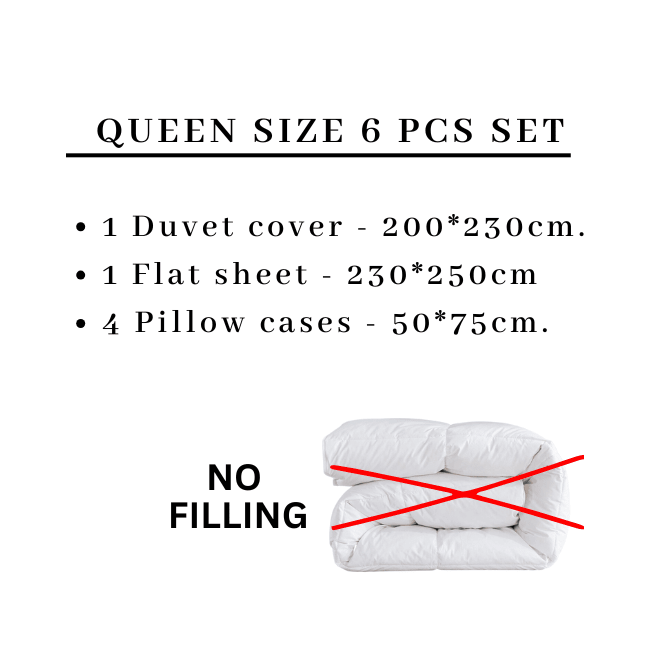 Queen size 6 pieces, duvet cover set, yellow flowers design.