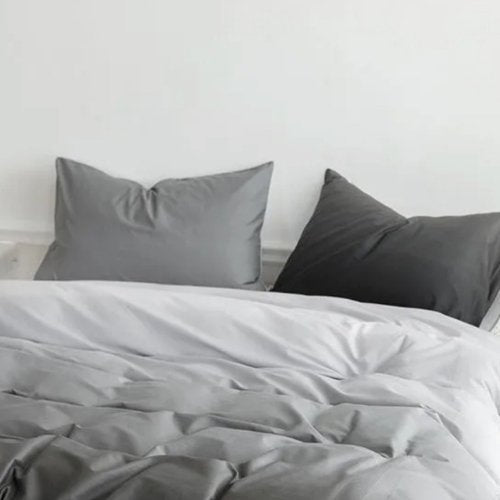 Queen size 6 pieces, Ombré Dark Grey Bedding set.