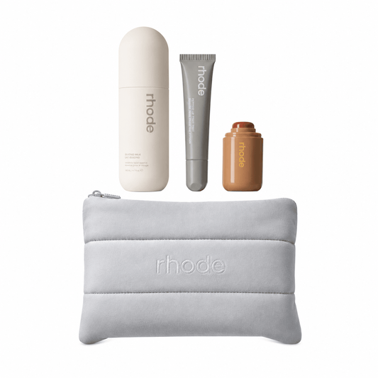 Rhode Skin the Summer Kit with Glazing Mist, Pocket Blush Piggy, Peptide Lip Tint Salted Caramel, 3 - Piece Set Limited Edition Kit - BusDeals