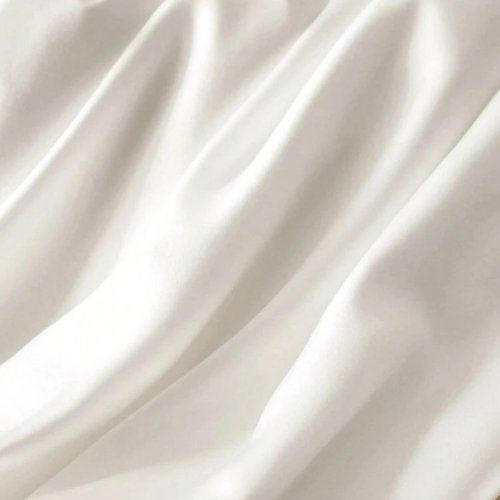 Silky Satin, King Size 6 - Piece Duvet Cover Set, Plain White Color. - BusDeals