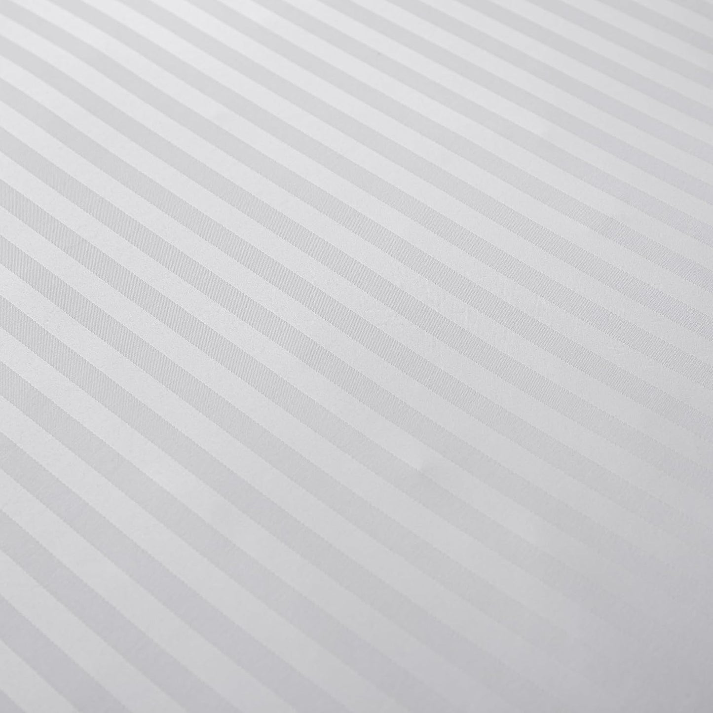 Stripped Cotton 100% King size 6 pieces, Plain white bedding set. - BusDeals