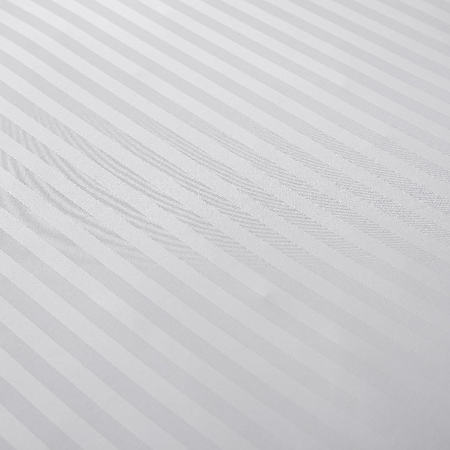 Stripped Cotton 100% King size 6 pieces, Plain white bedding set. - BusDeals