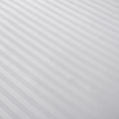 Stripped Cotton 100% King size 6 pieces, Plain white bedding set. - BusDeals